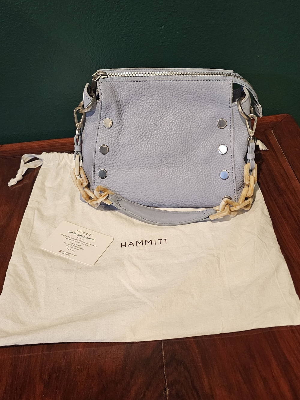 Hammitt Pebbled Leather Crossbody Bag in Light Blue